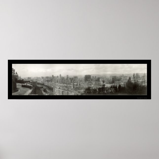 Póster Earthquake Ruins SF Foto 1906 (Frente)