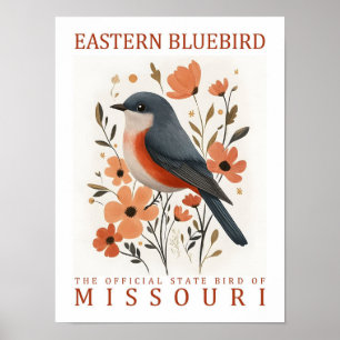 Poster East Bluebird Bird, Viagem do Missouri USA