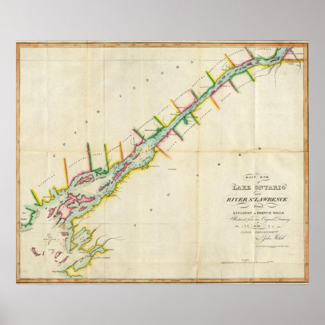 Póster EaSt. Fim do lago Ontário e Ruas do rio Lawrence (Frente)