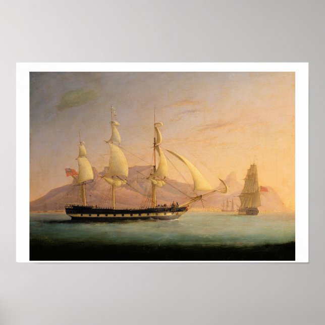 Poster East Indiaman Outward Bound fora Cape Town and Tab (Frente)