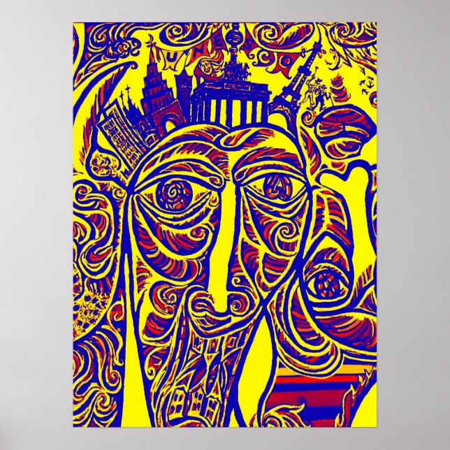 Poster East Side Gallery, Muro de Berlim, Arte Moderna (w (Frente)