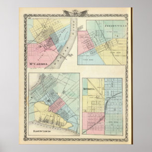Poster East St Louis, Mt Carmel, Jerseyville and Mendota