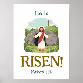 Poster Easter Bible Verse Kids Christian Scripture