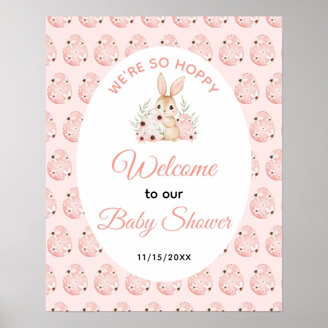 Poster Easter Bunny Baby Shower (Frente)