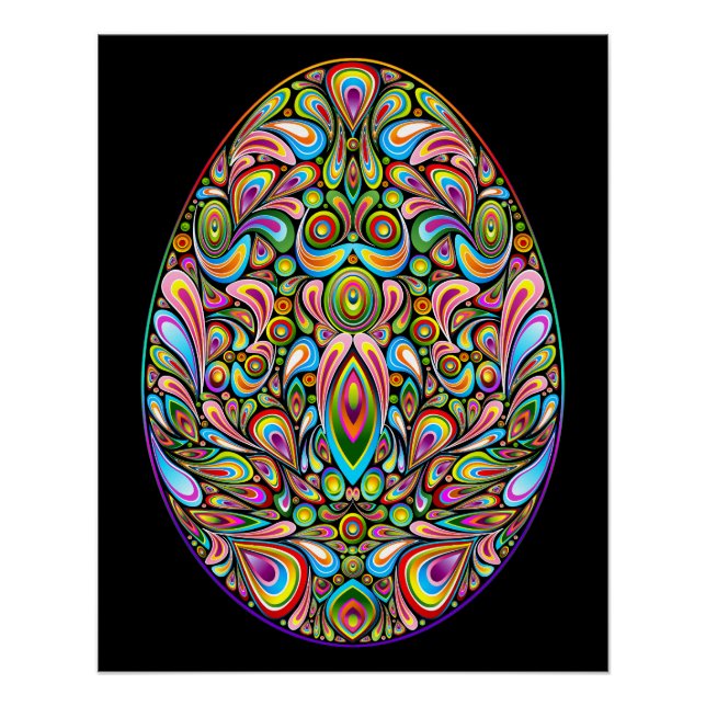Póster Easter Egg Psychedelic Design Kids Organic T-Shirt (Frente)