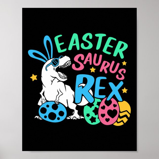 Poster Eastersaurus T-rex Easter Day Tee, Cute Easter Bun (Frente)