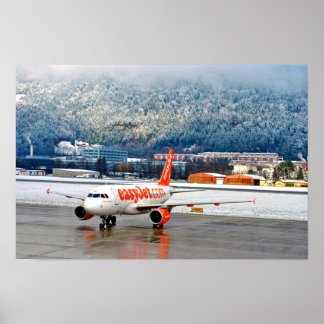 Poster Easy Jet Plane Innsbruck Aeroporto Áustria