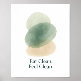 Poster Eat Clean Feel Clean Abstract Kitchen Print