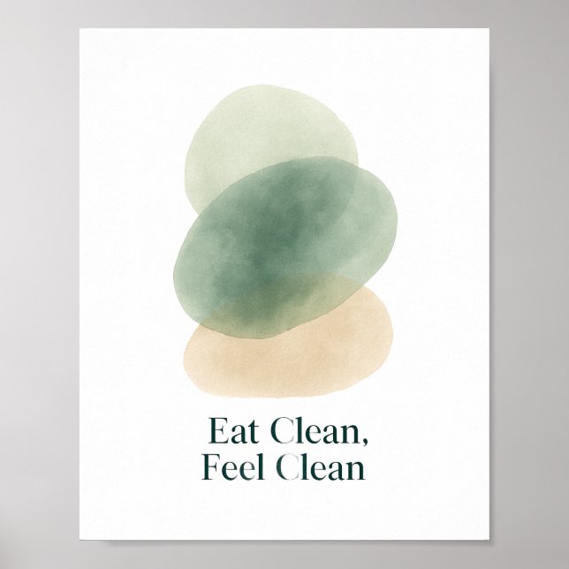 Poster Eat Clean Feel Clean Abstract Kitchen Print (Frente)