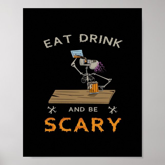 Poster Eat Drink And Be Scary Aesthetic Graphic (Frente)
