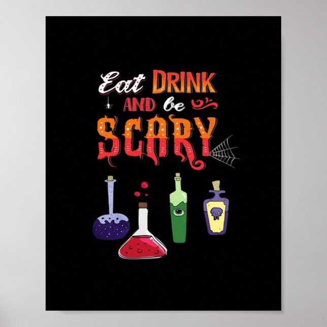 Poster Eat Drink And Be Scary Vintage Art (Frente)