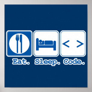 Póster eat sleep code (html)