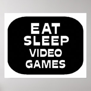 Póster Eat Sleep Video Games