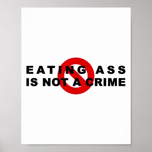 Poster Eating Is Not A Crime Funny Quote Motivational Sar (Frente)