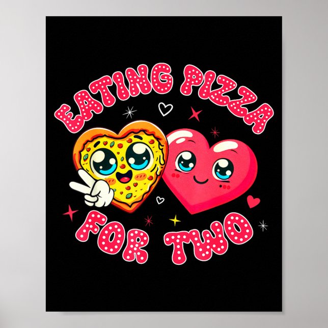 Poster Eating Zza For Two Pregnancy Valentines Day New Mo (Frente)