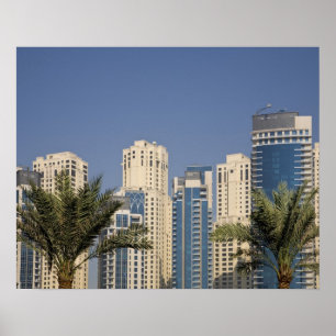 Poster EAU, Dubai. Torres de Jumeirah Beach Residence