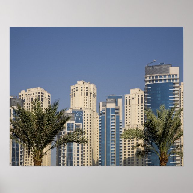Poster EAU, Dubai. Torres de Jumeirah Beach Residence (Frente)