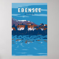 Ebensee Áustria Viagem Arte Vintage