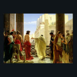 Poster Ecce Homo, 1871 por Antonio Ciseri<br><div class="desc">Antonio Ciseri - Ecce Homo,  1871. Ecce homo ("eis o homem") são as palavras latinas usadas por Pôncio Pilato na tradução Vulgada do Evangelho de João,  quando apresenta um Cristo de Jesus amassado,  amarrado e coroado de espinhos,  a uma multidão hostil pouco antes de sua Crucificação.</div>