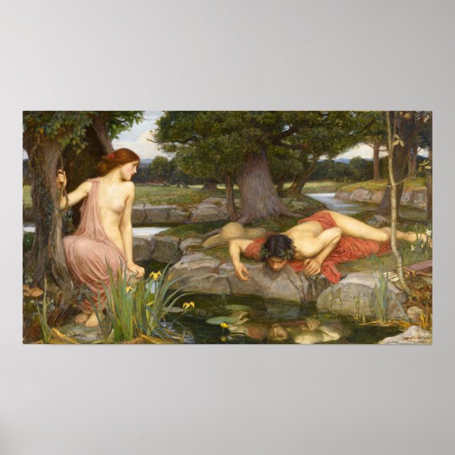 Poster Echo de pintura pré-raphaelita e Narciso (Frente)