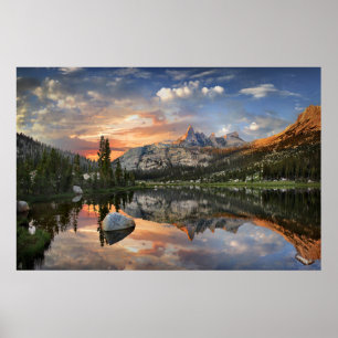 Poster Echo Peaks Sunset do Lago Echo - Yosemite