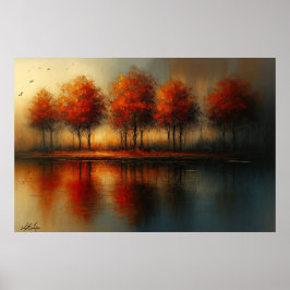 Poster Echoes of Emberlight Landscape