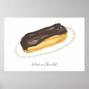 Poster Éclair au Chocolat watercolor