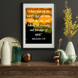 Poster Eclesiastes 1:14 KJV Toda Vaidade Montanha Pôr do 