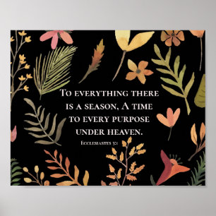 Poster Eclesiastes 3:1 Para tudo que há uma temporada,