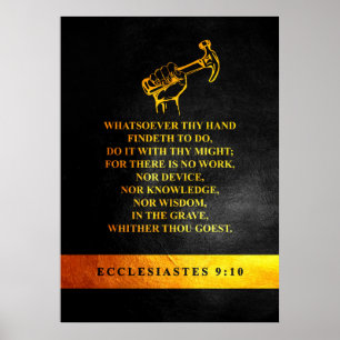 Poster Eclesiastes 9:10 Bíblia Verso