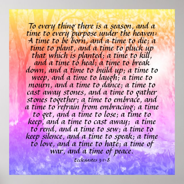Poster Eclesíastos 3:1-8 (Frente)