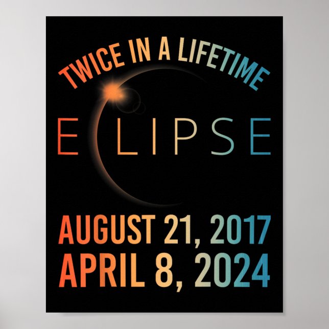 Poster Eclip Solar 2024, Duas Vezes Na Vida (Frente)