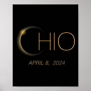 Poster Eclipse 2024 Shirt Total Solar Eclipse State Ohio