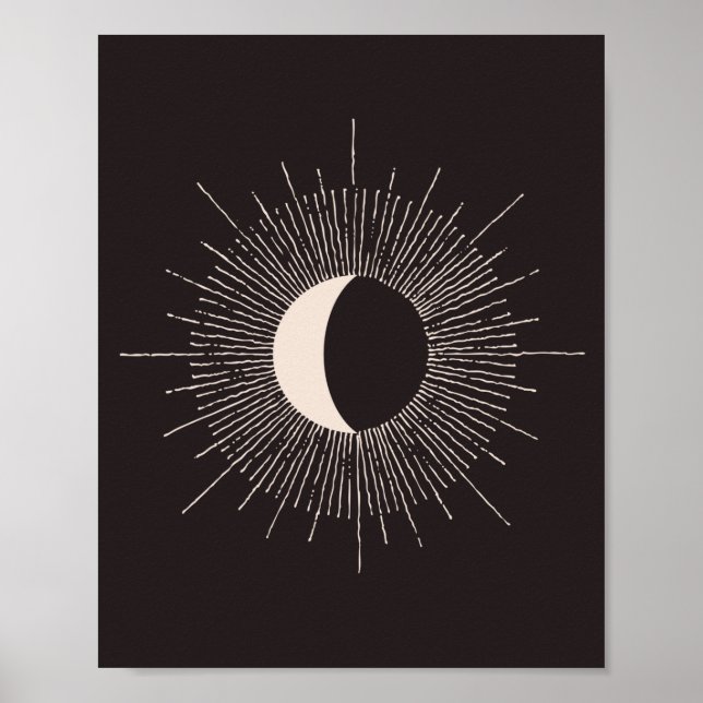 Poster Eclipse de burst de lua abstrato (Frente)