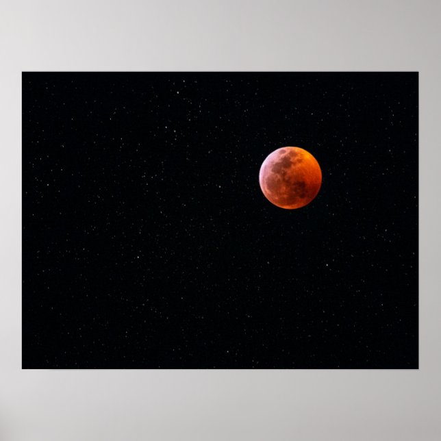 Poster Eclipse de Lua de Sangue Total | Big Island Hawaii (Frente)