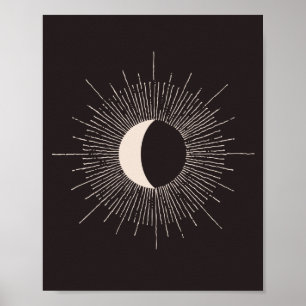 Poster Eclipse de ruptura da lua Abstrato