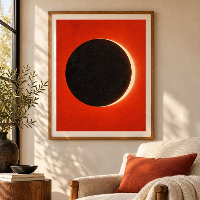Poster Eclipse em Vermilion Arte Impressa (Styled display of Eclipse in Vermilion Art Print. Frame, mat and furnishings shown for illustration; select framing options separately.)