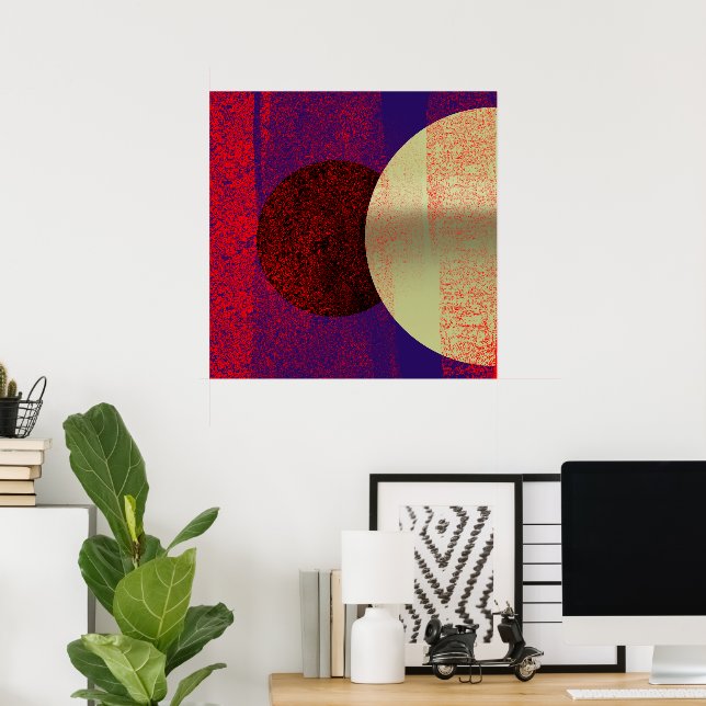 Poster Éclipse lunaire - abstrait (Escritório em casa)