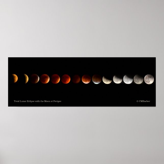 Poster Eclipse Lunar Total com Lua em Perigoso (Frente)