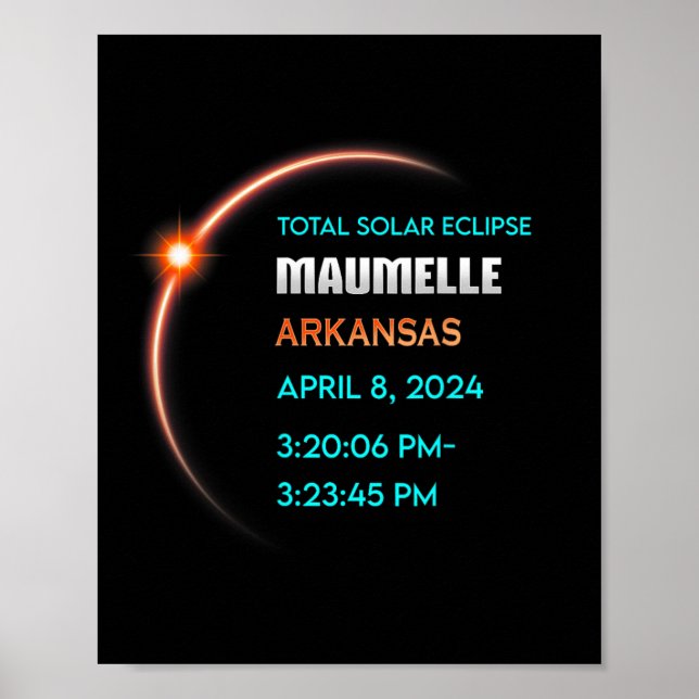 Poster Eclipse Maumelle Arkansas Total Solar Eclipse 2024 (Frente)