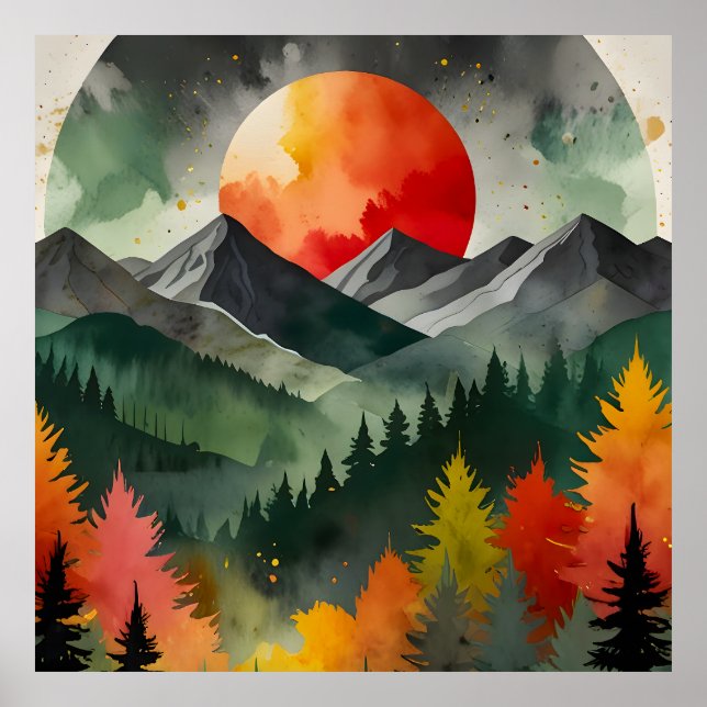 Poster Eclipse sobre a natureza (Frente)