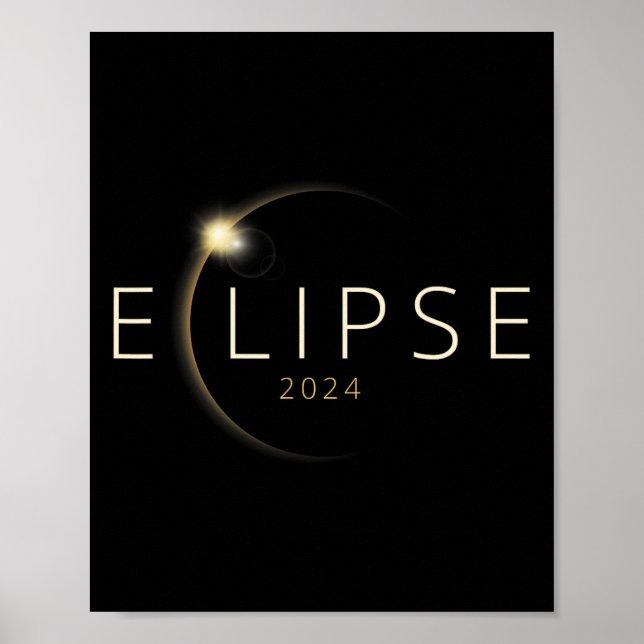 Poster Eclipse Solar 2024 Eclipse Solar Total 4.08.24 (Frente)