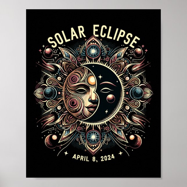 Poster Eclipse Solar 2024 Eclipse Solar Total 4.08.24 Kid (Frente)