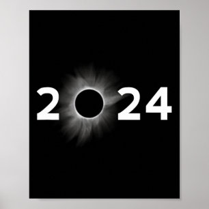 Poster Eclipse Solar 2024 Eclipse Total Simples