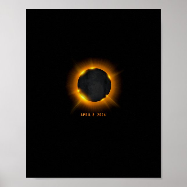 Poster Eclipse Solar 2024 Longa Folha (Frente)