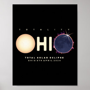 Poster Eclipse Solar 2024 Ohio Total Astronomy Gr