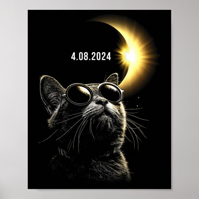 Poster Eclipse Solar 2024 Total Eclipse 8 De Abril De 202 (Frente)