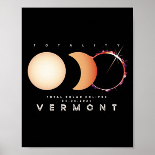 Poster Eclipse Solar 2024 Vermont Astronomia Total Eclips