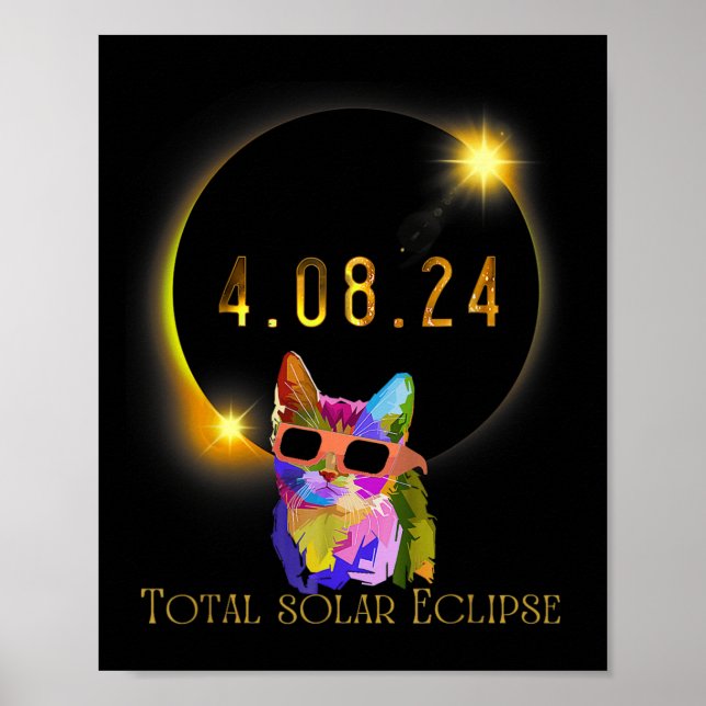 Poster Eclipse Solar 2024 Vidro do Eclipse Solar Vestido (Frente)