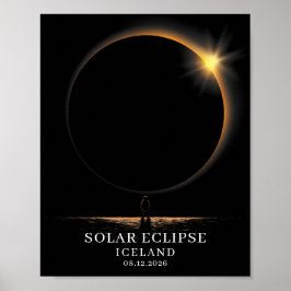 Poster Eclipse Solar 2026 Islândia Celestial